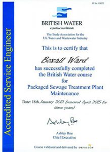 british water certificate