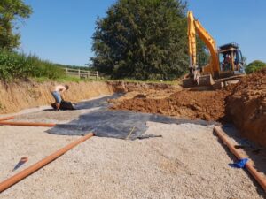 drainage field installation